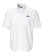 Pepperdine Waves Cutter & Buck Epic Easy Care Nailshead Mens Short Sleeve Dress Shirt White Mannequin
