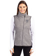 Emory Eagles Cutter & Buck Mainsail Sweater Knit Womens Asymmetrical Vest Polished Heather Front