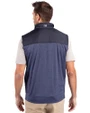 Pepperdine Waves Cutter & Buck Stealth Hybrid Quilted Mens Windbreaker Vest Liberty Navy Back