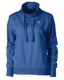 Middle Tennessee Blue Raiders Cutter & Buck Saturday Cotton Blend Womens Funnel Neck Sweatshirt Tour Blue Heather Mannequin