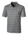 Montana Grizzlies Cutter & Buck Forge Epic Confidence Recycled Heathered Stripe Stretch Mens Polo Black Mannequin