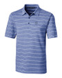 Emory Eagles Cutter & Buck Forge Epic Confidence Recycled Heathered Stripe Stretch Mens Polo Tour Blue Mannequin