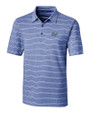 Middle Tennessee Blue Raiders Cutter & Buck Forge Epic Confidence Recycled Heathered Stripe Stretch Mens Polo Tour Blue Mannequin