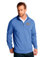 Pepperdine Waves Cutter & Buck Shoreline Heathered Quarter Zip Mens Big and Tall Pullover Tour Blue Heather Front