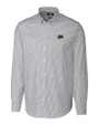 Montana Grizzlies Cutter & Buck Stretch Oxford Stripe Mens Big and Tall Long Sleeve Dress Shirt Charcoal Mannequin