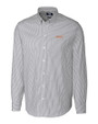 UOP Tigers Cutter & Buck Stretch Oxford Stripe Mens Big and Tall Long Sleeve Dress Shirt Charcoal Mannequin