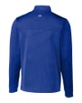 Emory Eagles Cutter & Buck Traverse Stretch Eco Stripe Quarter Zip Mens Pullover Tour Blue Mannequin Back