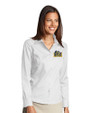 Drexel Dragons Cutter & Buck Epic Easy Care Fine Twill Womens Long Sleeve Dress Shirt White Front
