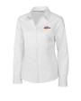 Pepperdine Waves Cutter & Buck Epic Easy Care Fine Twill Womens Long Sleeve Dress Shirt White Mannequin