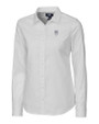 Emory Eagles Cutter & Buck Stretch Oxford Womens Long Sleeve Dress Shirt White Mannequin