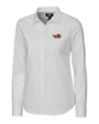 Illinois State Redbirds Cutter & Buck Stretch Oxford Womens Long Sleeve Dress Shirt White Mannequin