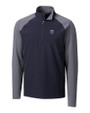 Emory Eagles Cutter & Buck Response Lightweight Hybrid Quarter Zip Mens Pullover Windbreaker Liberty Navy Mannequin