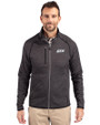 Eastern Kentucky Colonels Cutter & Buck Mainsail Sweater-Knit Mens Big and Tall Full Zip Jacket Charcoal Heather Front