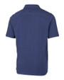 Middle Tennessee Blue Raiders Cutter & Buck Advantage Tri-Blend Jersey Mens Pocket Polo Tour Blue Heather Mannequin Back