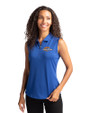 Pepperdine Waves Cutter & Buck Forge Stretch Womens Sleeveless Polo Tour Blue Front