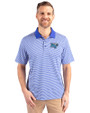 Middle Tennessee Blue Raiders Cutter & Buck Forge Tonal Stripe Stretch Mens Polo Chelan Blue Front