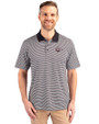Montana Grizzlies Cutter & Buck Forge Tonal Stripe Stretch Mens Polo Black Front