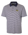 Drexel Dragons Cutter & Buck Forge Tonal Stripe Stretch Mens Polo LYN_MANN_HG 