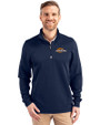 Pepperdine Waves Cutter & Buck Traverse Stretch Eco Quarter Zip Mens Pullover Liberty Navy Front