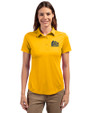 Drexel Dragons Cutter & Buck Prospect Eco Textured Stretch Recycled Womens Short Sleeve Polo College Gold Front