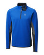 Emory Eagles Cutter & Buck Traverse Colorblock Stretch Quarter Zip Mens Pullover Chelan Blue Mannequin