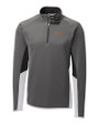 UOP Tigers Cutter & Buck Traverse Colorblock Stretch Quarter Zip Mens Pullover Elemental Grey Mannequin