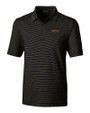 UOP Tigers Cutter & Buck Forge Pencil Stripe Stretch Mens Polo Black Mannequin