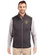 San Jose State Spartans Cutter & Buck Mainsail Sweater-Knit Mens Big and Tall Full Zip Vest Charcoal Heather Front