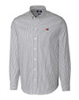 Miami University RedHawks - Cutter & Buck Stretch Oxford Stripe Mens Long Sleeve Dress Shirt Charcoal Mannequin
