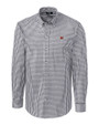 Miami University RedHawks - Cutter & Buck Easy Care Stretch Gingham Mens Long Sleeve Dress Shirt Charcoal Mannequin