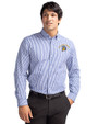 San Jose State Spartans Cutter & Buck Easy Care Stretch Gingham Mens Long Sleeve Dress Shirt Tour Blue Front