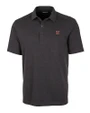 Miami University RedHawks - Cutter & Buck Advantage Tri-Blend Jersey Mens Pocket Polo Black Heather Mannequin
