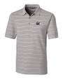 Cal Golden Bears Cutter & Buck Forge Epic Confidence Recycled Heathered Stripe Stretch Mens Polo Polished Medium Gray Mannequin