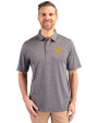 Cal Golden Bears Cutter & Buck Forge Heathered Stretch Mens Polo Charcoal Heather Front