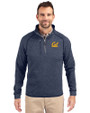 Cal Golden Bears Cutter & Buck Mainsail Sweater-Knit Mens Half Zip Pullover Jacket Liberty Navy Heather Front