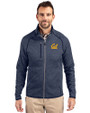 Cal Golden Bears Cutter & Buck Mainsail Sweater-Knit Mens Full Zip Jacket Liberty Navy Heather Front