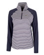 Montana State Bobcats Cutter & Buck Forge Tonal Stripe Stretch Half Zip Womens Top Liberty Navy Mannequin