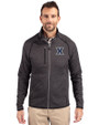 Xavier Musketeers Cutter & Buck Mainsail Sweater-Knit Mens Full Zip Jacket Charcoal Heather Front