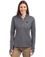 Xavier Musketeers Cutter & Buck Traverse Stretch Eco Quarter Zip Womens Pullover Elemental Grey Front