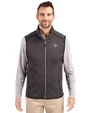 Montana State Bobcats Cutter & Buck Mainsail Sweater-Knit Mens Big and Tall Full Zip Vest Charcoal Heather Front