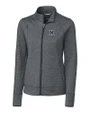 Xavier Musketeers Cutter & Buck Shoreline Heathered Womens Full Zip Jacket Charcoal Heather Mannequin