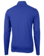 Mannequin back view of a Tour Blue Cutter & Buck Virtue Eco Pique Recycled Quarter Zip Mens Pullover