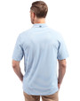 Back profile of a man wearing an Atlas Cutter & Buck Virtue Eco Pique Stripe Recycled Mens Polo