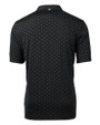 Mannequin back view of a Black Cutter & Buck Virtue Eco Pique Tile Print Recycled Mens Polo