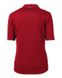Mannequin back view of a Cardinal Red Cutter & Buck Virtue Eco Pique Recycled Womens Polo CDR_MANNB_HG 1