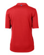 Mannequin back view of a Red Cutter & Buck Virtue Eco Pique Recycled Womens Polo