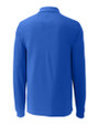 Albany State University Golden Rams Cutter & Buck Advantage Eco Tri-Blend Pique Mens Long Sleeve Polo Chelan Blue Mannequin Back