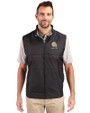 Albany State University Golden Rams Cutter & Buck Stealth Hybrid Quilted Mens Windbreaker Vest Black Front