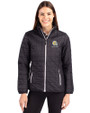 Albany State University Golden Rams Cutter & Buck Rainier PrimaLoft®  Womens Eco Insulated Full Zip Puffer Jacket Black Front