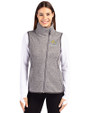 Albany State University Golden Rams Cutter & Buck Mainsail Sweater Knit Womens Asymmetrical Vest Polished Heather Front